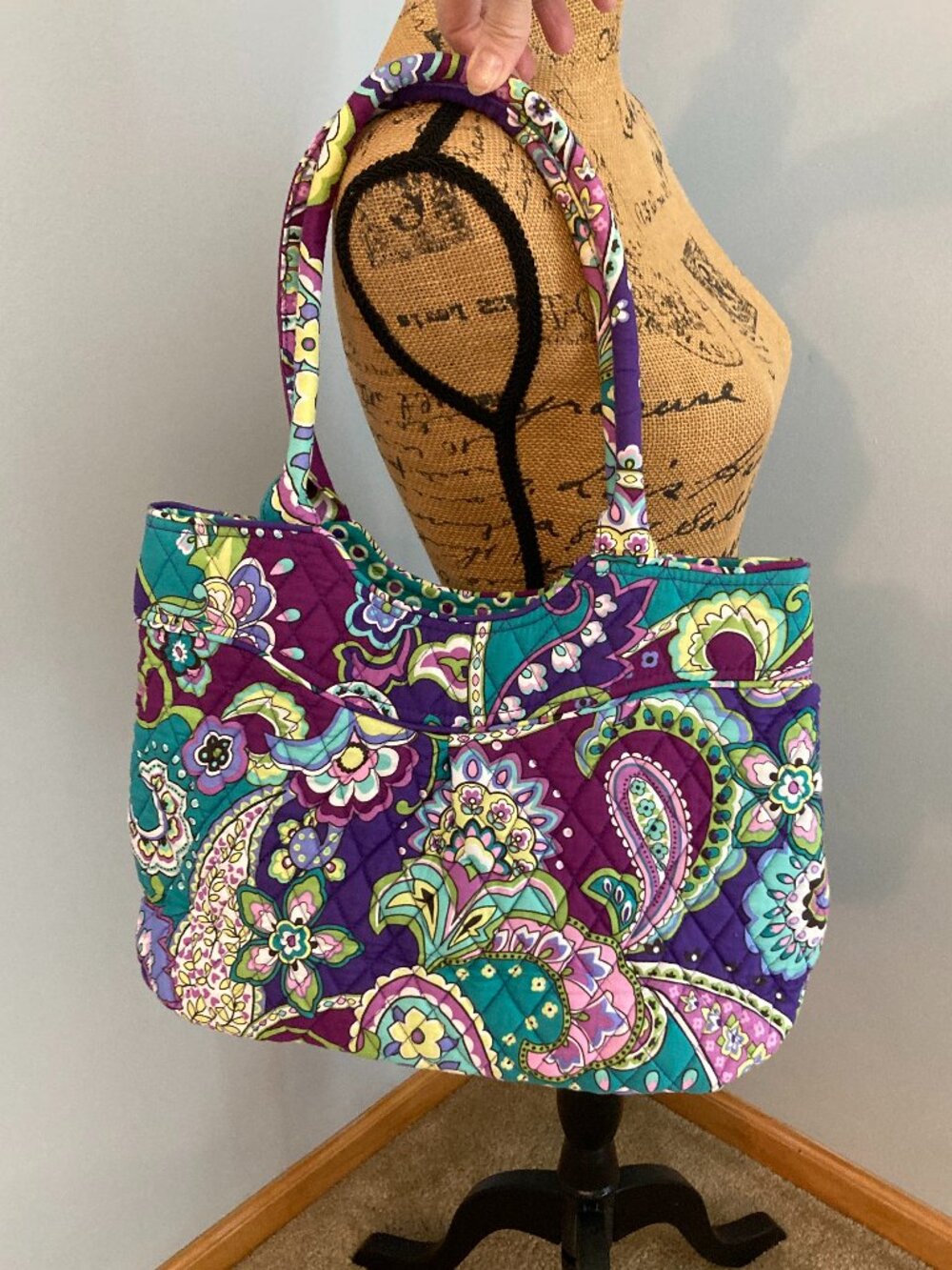 NWOT Vera Bradley Shoulder Tote in Heather Paisley